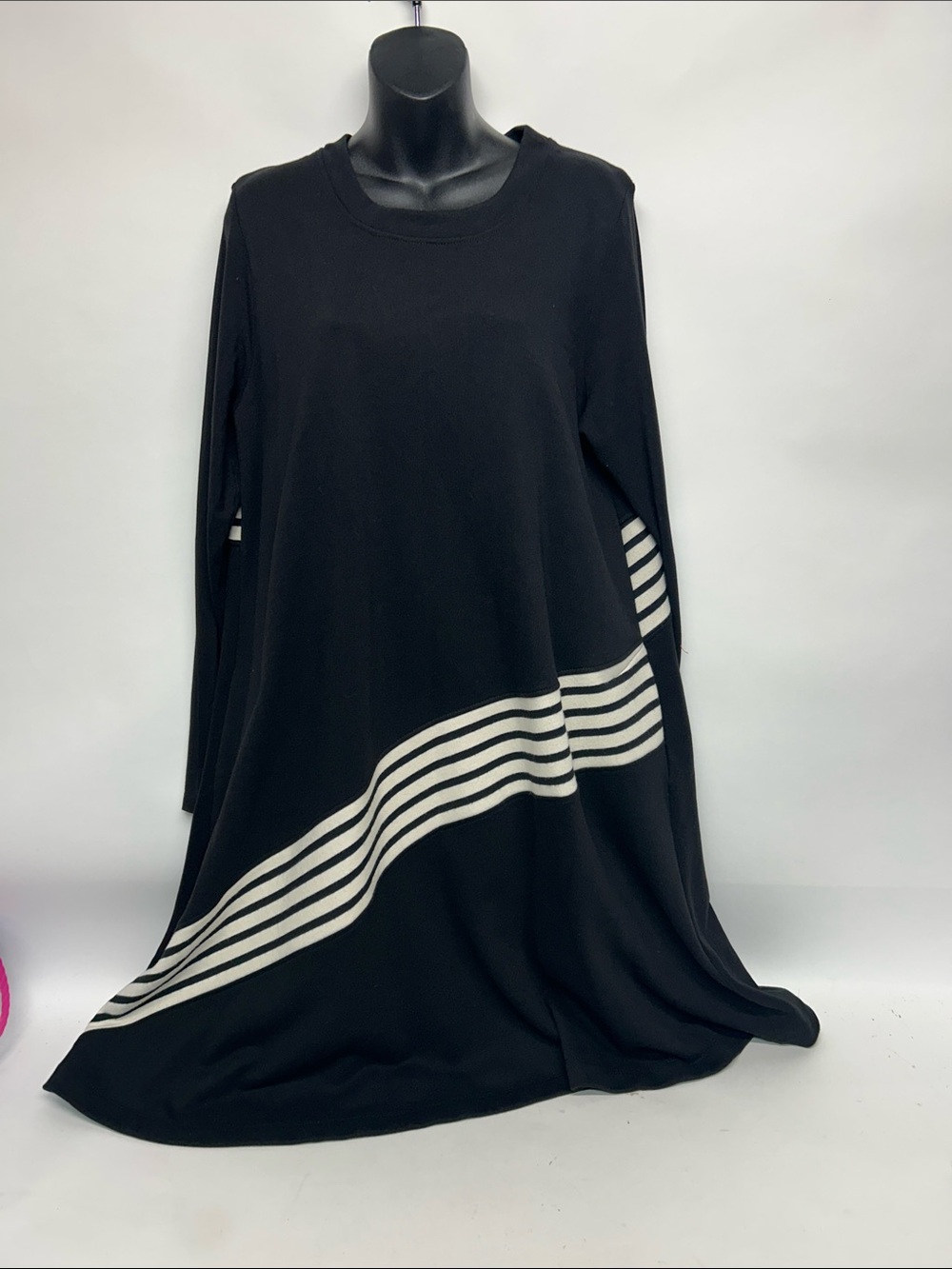CECILE RELAXED DRESS, STRIPES URBAN by Alembika Black dress size 3x - Picture 3 of 6